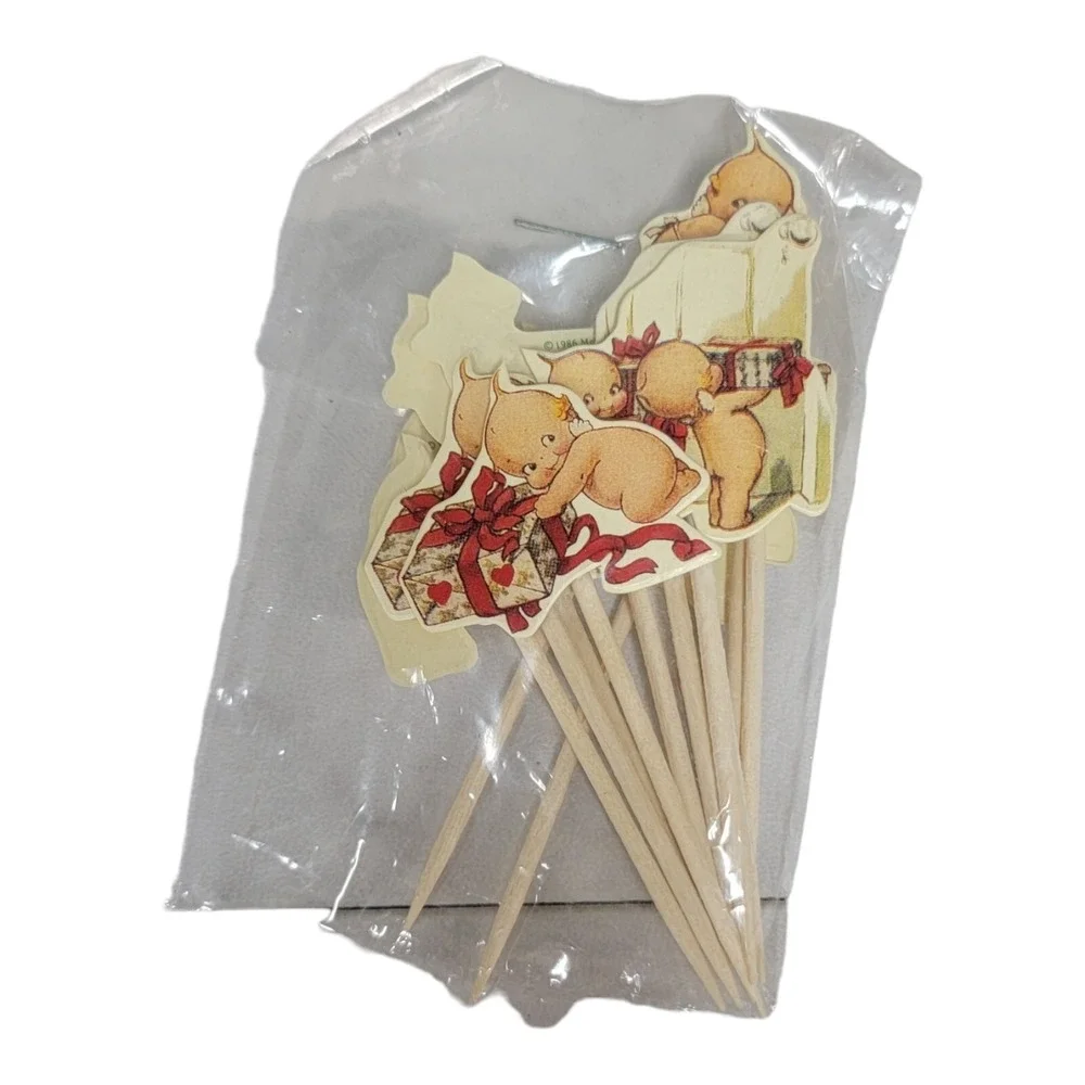 Vintage 1986 Kewpie‎ Cupcake Toothpicks Pickle Picks Party Decor